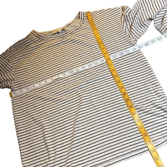 NOE HEIGHTS Ruffle Sleeve Striped Long Sleeve Shirt Top - Picture 2 of 8